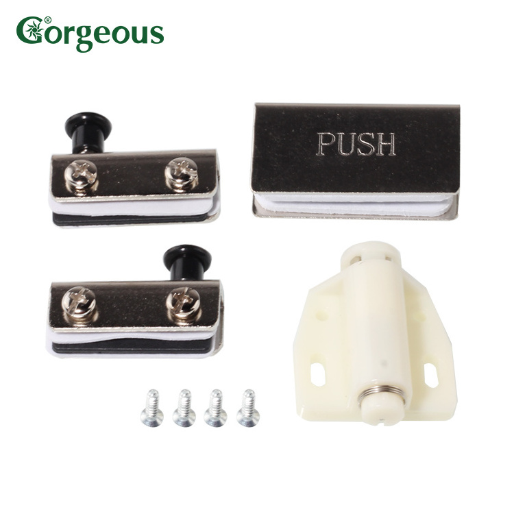 single cabinet glass door pivot hinge display glass clamp push latch push to open door system magnetic catch for glass doors