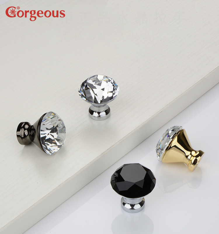 Drawer Knobs Diamond Style Decorative Furniture Handle Fancy Pull Cabinet Crystal Kitchen Acrylic Bedroom Office Bathroom Modern