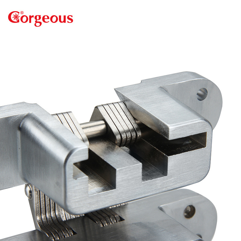 kind of zinc alloy invisible fire rated gate hidden hinge stainless steel hardware cross concealed door hinge