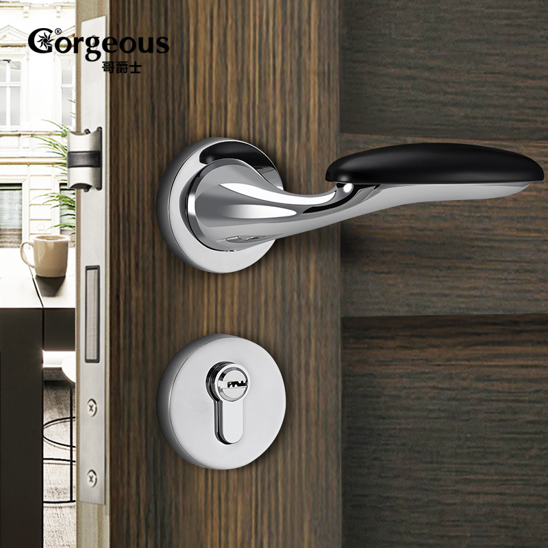 gold bathroom door handle lock hardware security door lock  interior flush hotel wooden door locks