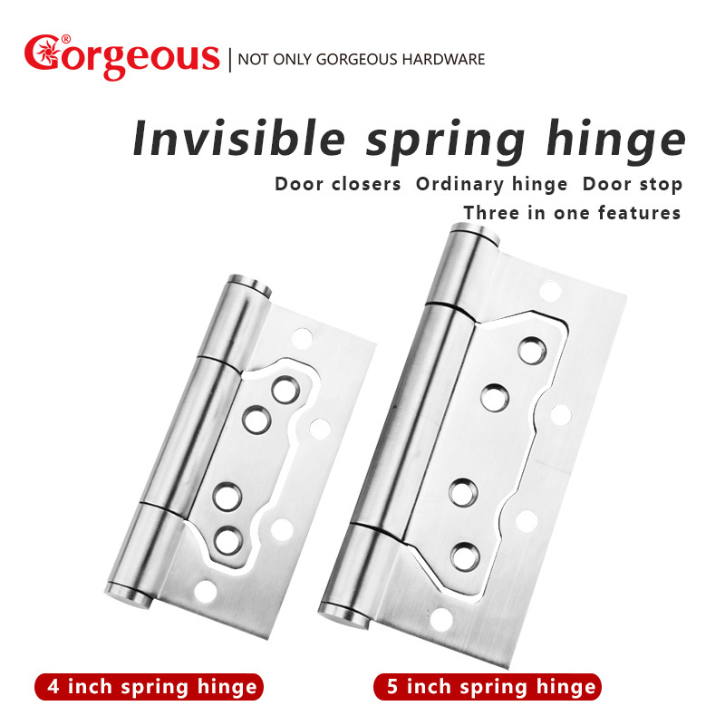 GORGEOUS 4 inch adjustable self closing gate hinge stainless steel spring auto butterfly door closer hinge