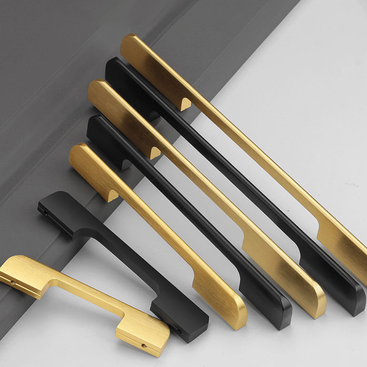 aluminium black profile extrusion long hidden drawer edge pull gold metal kitchen door grey furniture cabinet handle