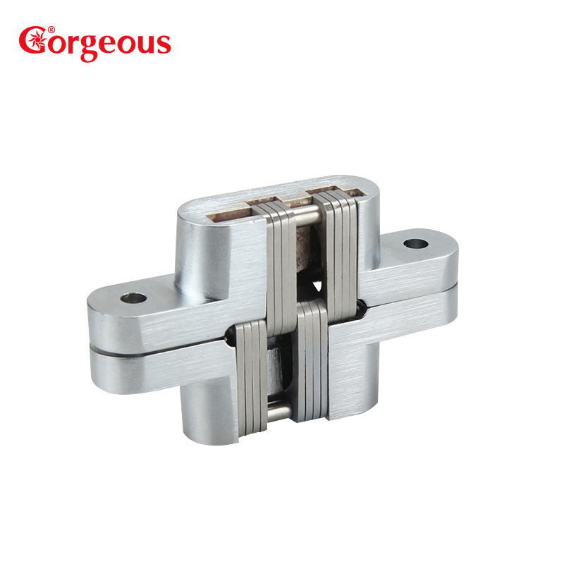 kind of zinc alloy invisible fire rated gate hidden hinge stainless steel hardware cross concealed door hinge