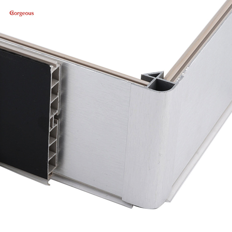 Waterproof board Kitchen Cabinet Plinth Pvc Skirting Board With Aluminum Foil Panel Plastic Leg