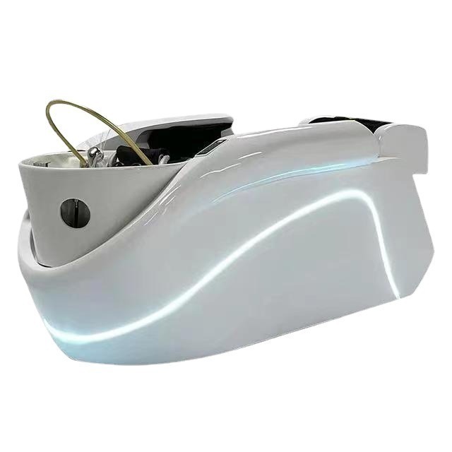 Modern  luxury salon hair wash lay down shampoo  electric smart massage  water circulation head  bed salon head spa