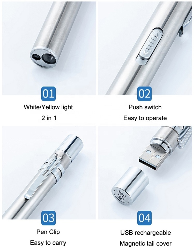 Rechargeable Doctor Nurse Torch Customized Medical Led Flashlight Penlight