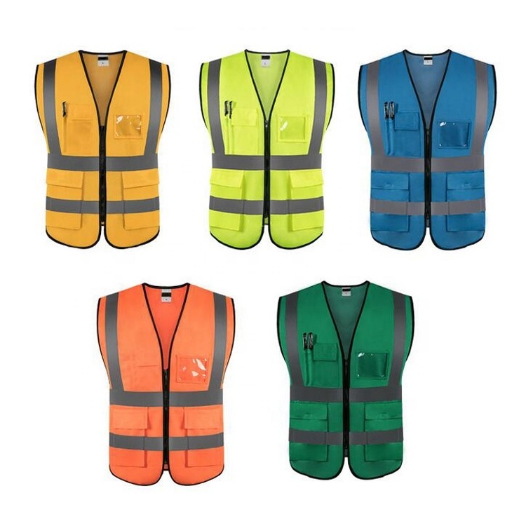 Custom Motorcycle Bike Riding Security Vest High Visibility Working Road Construction Traffic Safety Reflective Jacket