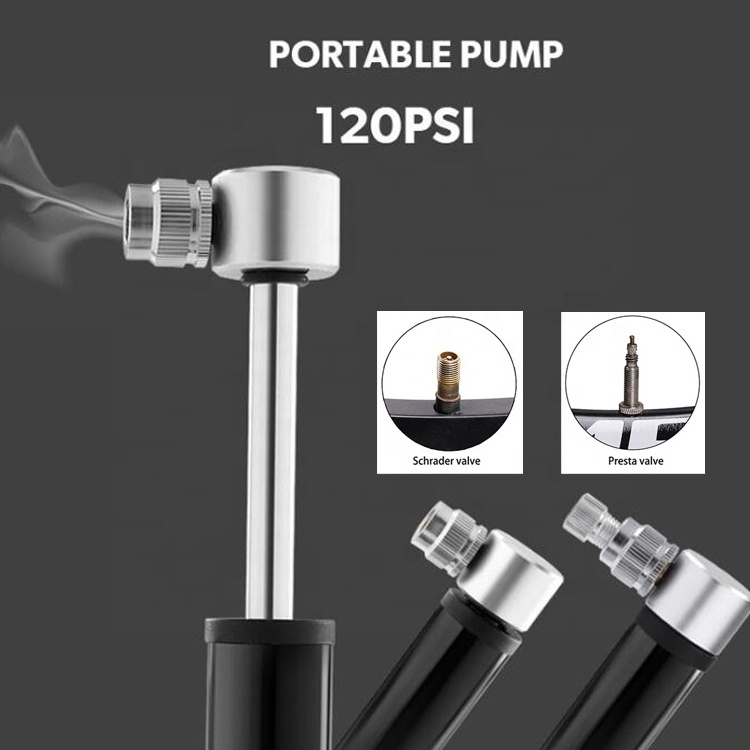 Portable Ball Pump Bicycle Presta Schrader Valve Cycling Tire Repair Kit 120PSI High Pressure Air Inflator Mini Bike Pump