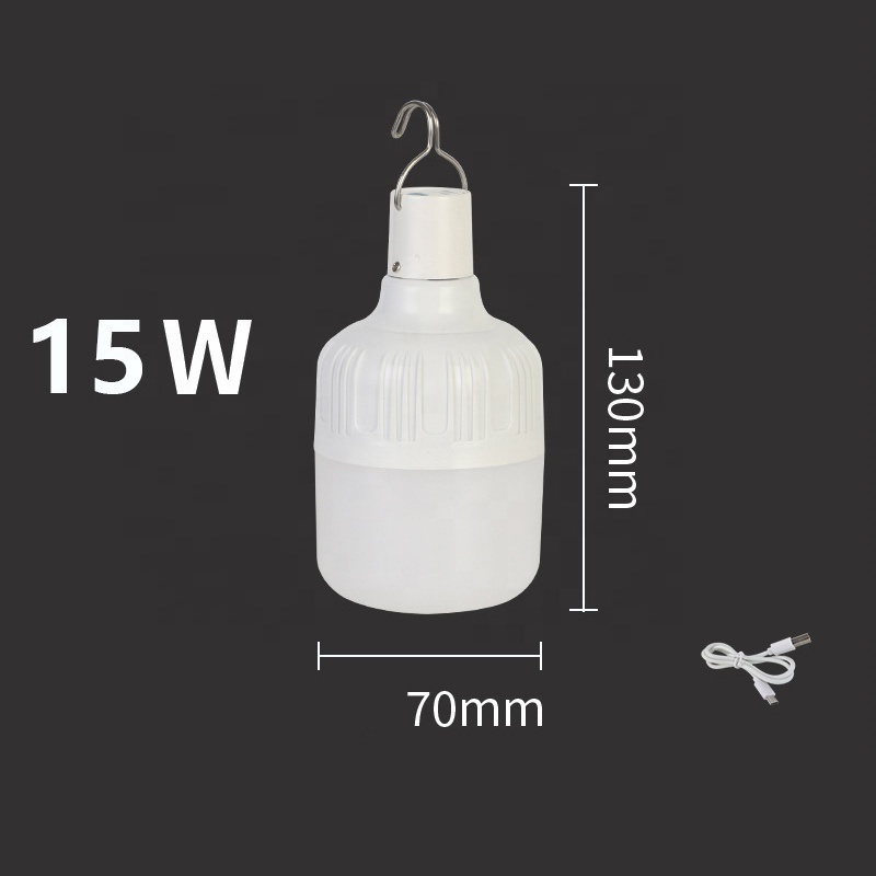 20W 30W 40W 50W USB Rechargeable LED Bulb Camping Home Hurricane Power Outage Battery Power Backup Emergency Lighting