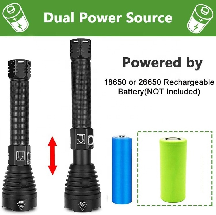 Farming Emergencies High Lumens Powerful XHP90.2 XHP90 Torch Lights Zoomable Waterproof Handheld Rechargeable LED Flashlights