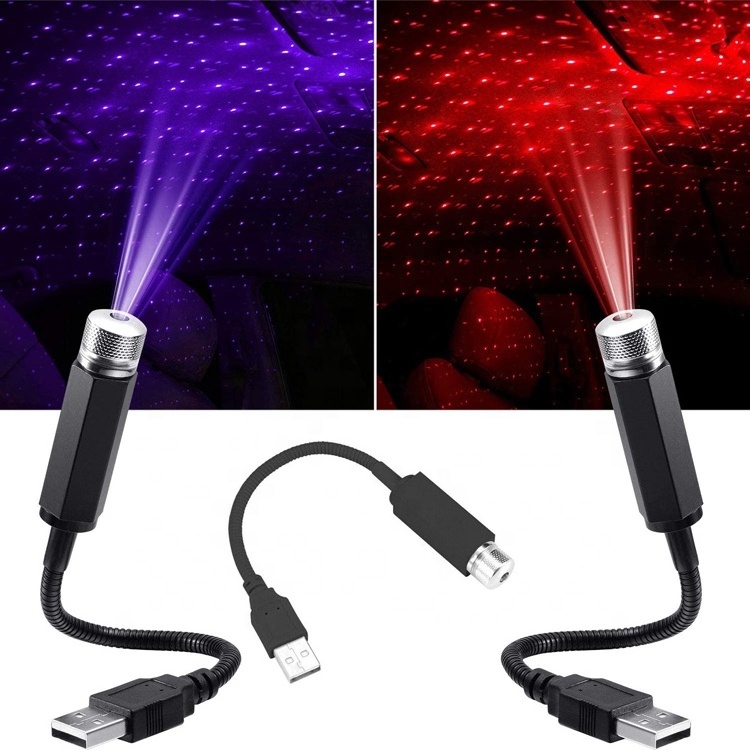 W/ Star Caps Blue Purple Red Lazer Mini Toy Room Home Christmas Party Car Decoration Rechargeable USB Laser Light