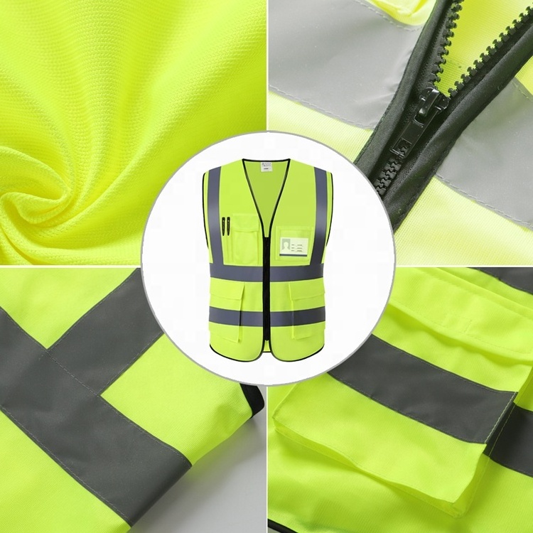 Custom Motorcycle Bike Riding Security Vest High Visibility Working Road Construction Traffic Safety Reflective Jacket