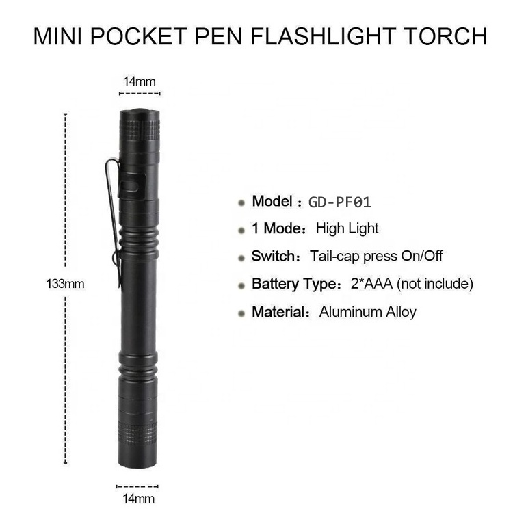 Mini Small AAA Battery Tactical Torch Light LED Pocket Penlight Doctor Work Pen Flashlight