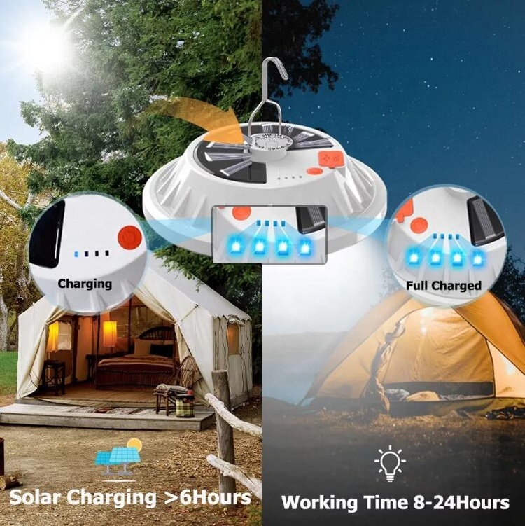 W/ Hook Remote Control Outdoor Garden Camping Emergency Lights Solar Rechargeable Lamp Bright 60 120 Led Hanging Tent Light