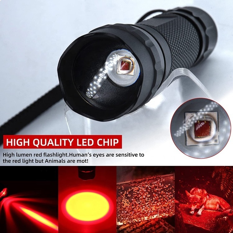 Animal Protecting Blue Green UV Tactical Torch Pocket Night Hunting Light Tail Switch Single One Mode Red Led Flashlight