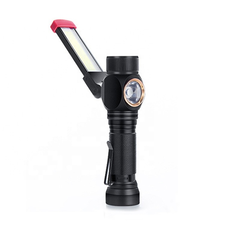 Red Light Torch 18650 Battery Rechargeable Portable Cob Working Light Led