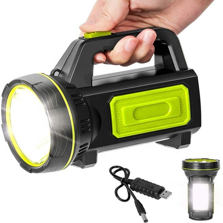 Handheld Spotlight Torch Long Distance Search Light Marine Working Hunting Farming Emergency Camping Rechargeable Flashlight