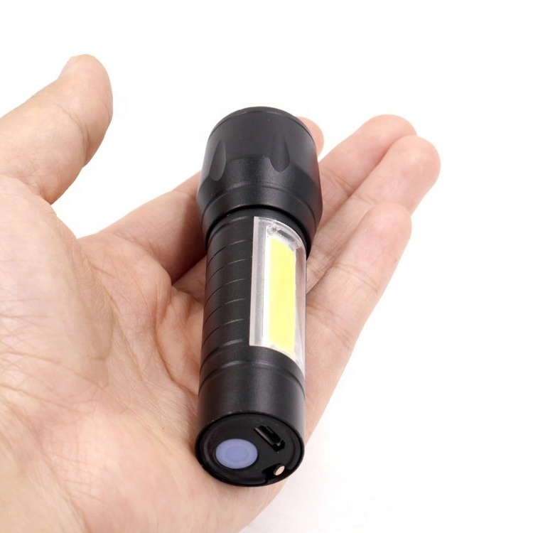 Super Bright Small Handheld Pocket Light Zoom Tactical Torch Camping Outdoor Emergency Cob LED Mini Flashlight