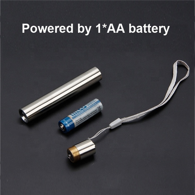 Stainless Steel Invisible Ink Black Light Detector Ultraviolet Pen Light AA Battery Torch Mini UV Flashlight 365NM