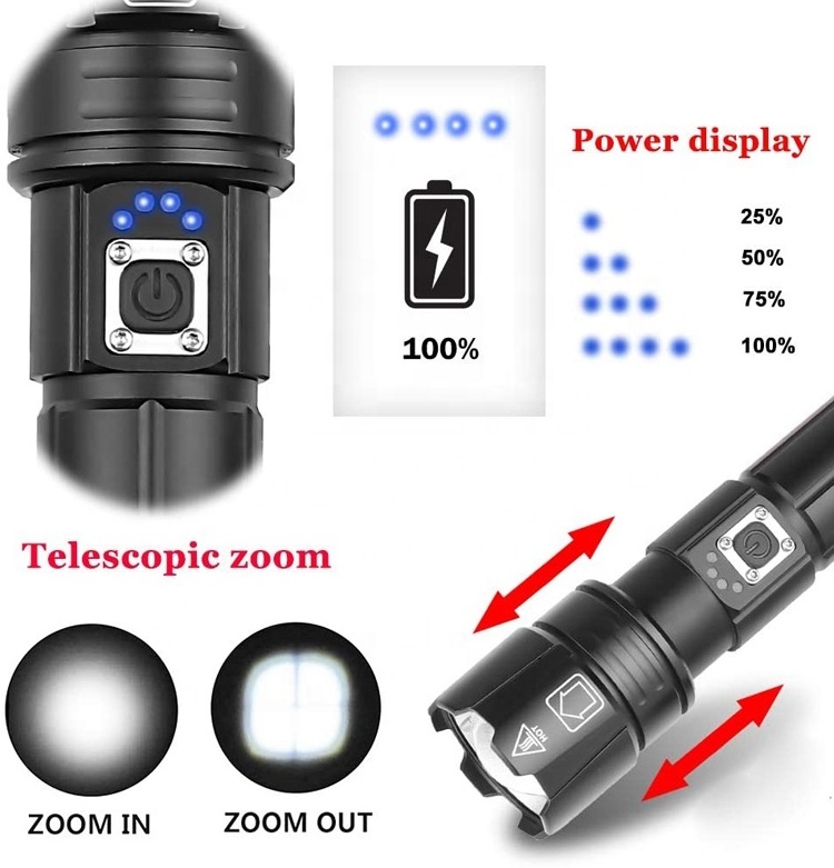 Super Bright White Lep Tactical Torch Light Handheld Powerful Camping Working Emergencies Rechargeable Flashlights