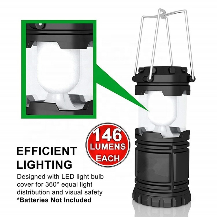 AA Battery Hurricane Storms Survival Emergency Lights Lamp Mini Portable Hanging Collapsible LED Camping Lantern