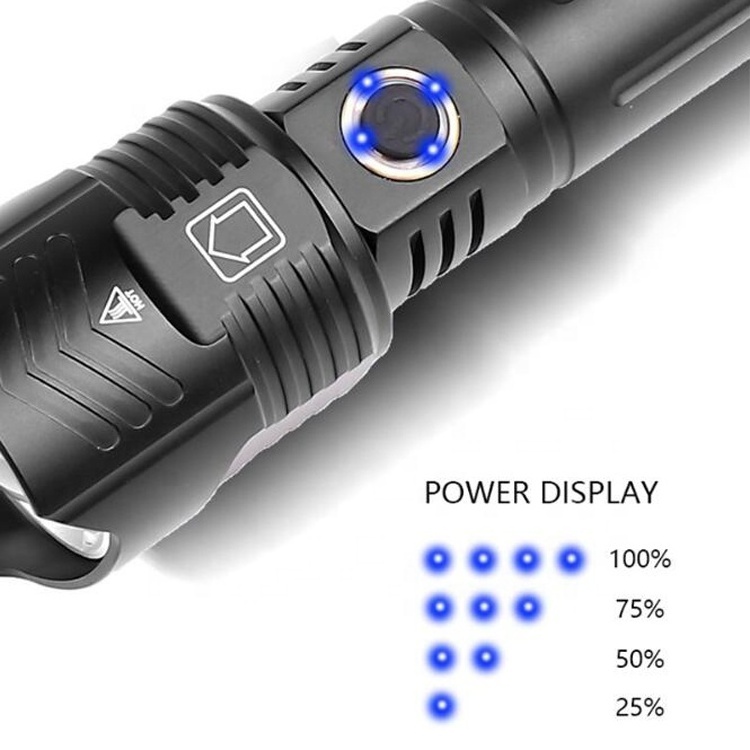 Outdoor Survival Tactical Zoom Focus Torch Light USB Rechargeable 5000 Lumen Super Bright XHP90 XHP160 XHP99 LED Flashlight