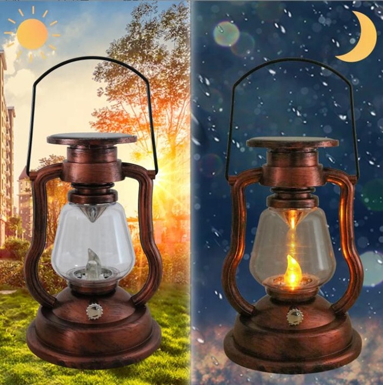 Outdoor Home Camping Table Lamp Patio Garden Hotel Decor Metal Candle Lights Waterproof White Yellow Warm Led Solar Lantern