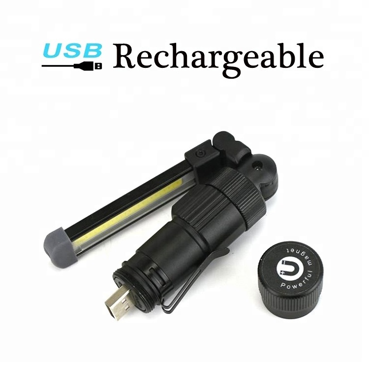 Aluminum Alloy Magnetic Base Work Lights 360 Rotate Working Torches Waterproof Portable Rechargeable Cob Led Flashlight