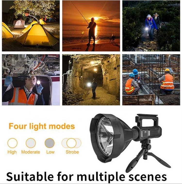 W/ Tripod Hunting Waterproof Portable Rechargeable Work Light Spotlight XHP50 XHP70 LED Searchlight Flashlight