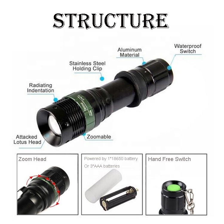 Glow Stick Wand Torch Light Tactical Tail Zoom Rechargeable Led Flashlight For Emergency Car Traffic Signal