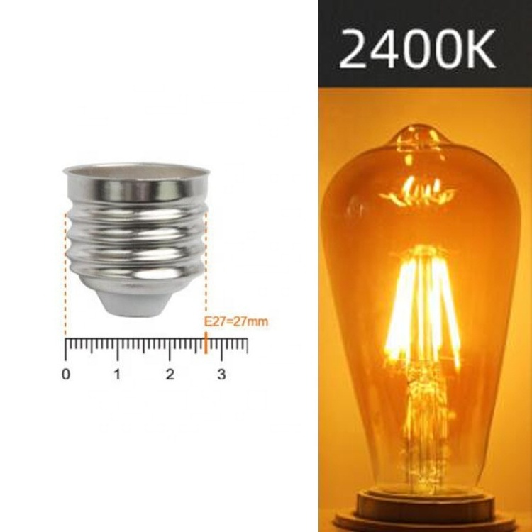 Home Decoration Indoor Outdoor Candle Warmer Lamp 2W 4W 6W 8W Globe Dimming ST64 A60 E27 Filament Led Bulb Lights