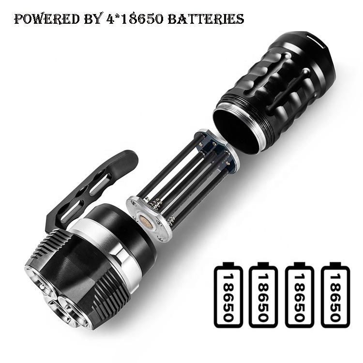 High Power LED Handheld Searchlight Long Range Rechargeable Tactical Waterproof Flashlight For Diving Marine Boat Fishing