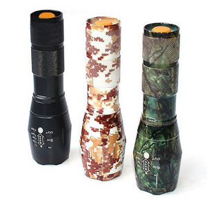 Custom Outdoor Camping Hunting CS Game Torch Light Zoom Camouflage Super Bright Led Tactical Flashlight