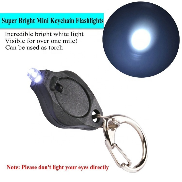 Customized Blue Yellow Red Green White Led Flashlight Promotion Gift Keyring Torch UV Mini Keychain Flashlight