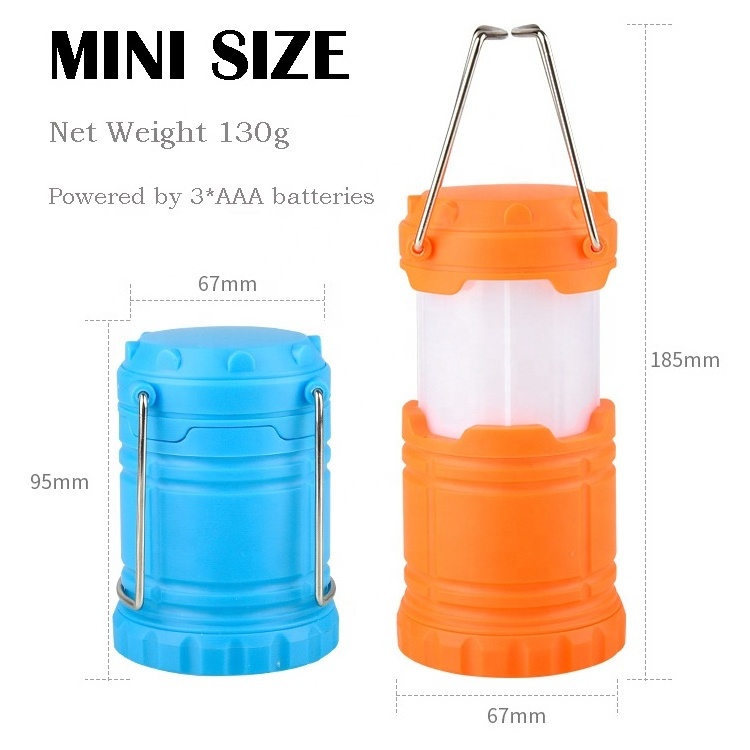 Outdoor Tent Decorative Light Hanging Mini Portable Collapsible Fire Flickering Flame Led Camping Lantern