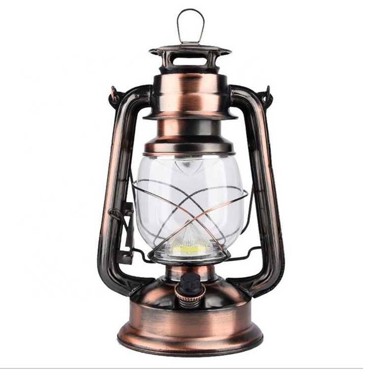 Classical Old Style Retro Cob Led Dimming Decorative Light Antique Metal Lamp Rechargeable Hurricane Camping Vintage Lantern