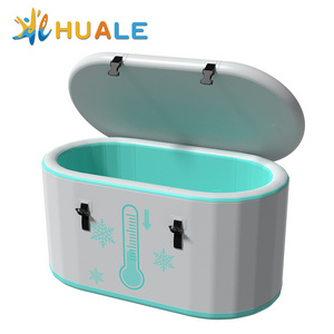 Popular Design Inflatable Ice Bath Tub Wood Effect With Chiller DWF Cold Plunge Recovery Pod Bathtub Pool