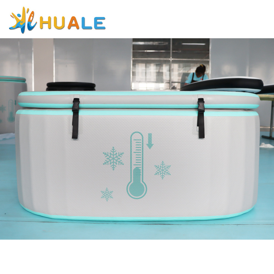 Popular Design Inflatable Ice Bath Tub Wood Effect With Chiller DWF Cold Plunge Recovery Pod Bathtub Pool