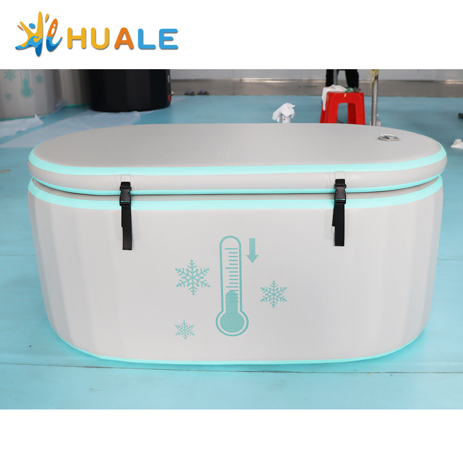 Popular Design Inflatable Ice Bath Tub Wood Effect With Chiller DWF Cold Plunge Recovery Pod Bathtub Pool