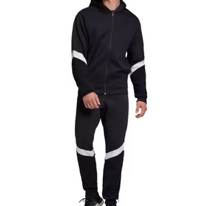 Wholesale blank gym tracksuit for men black cotton tracksuit set men Custom design logo heavyweight Low Price Custom Tracksuit