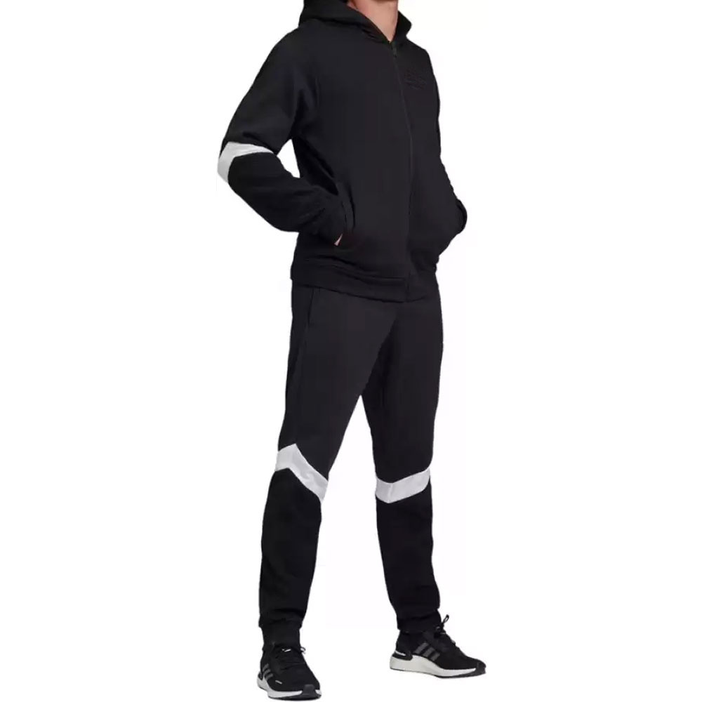 Wholesale blank gym tracksuit for men black cotton tracksuit set men Custom design logo heavyweight Low Price Custom Tracksuit