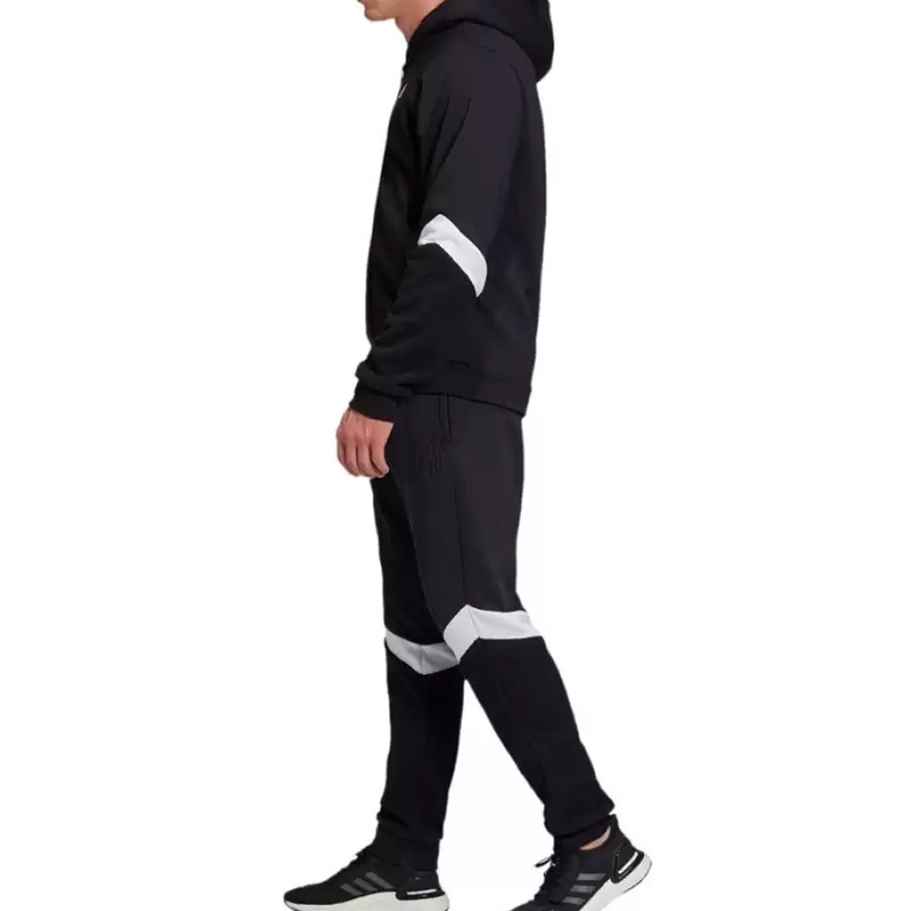 Wholesale blank gym tracksuit for men black cotton tracksuit set men Custom design logo heavyweight Low Price Custom Tracksuit