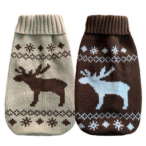 Christmas Reindeer Designer Dog Knitted Wool Jumper Sweater