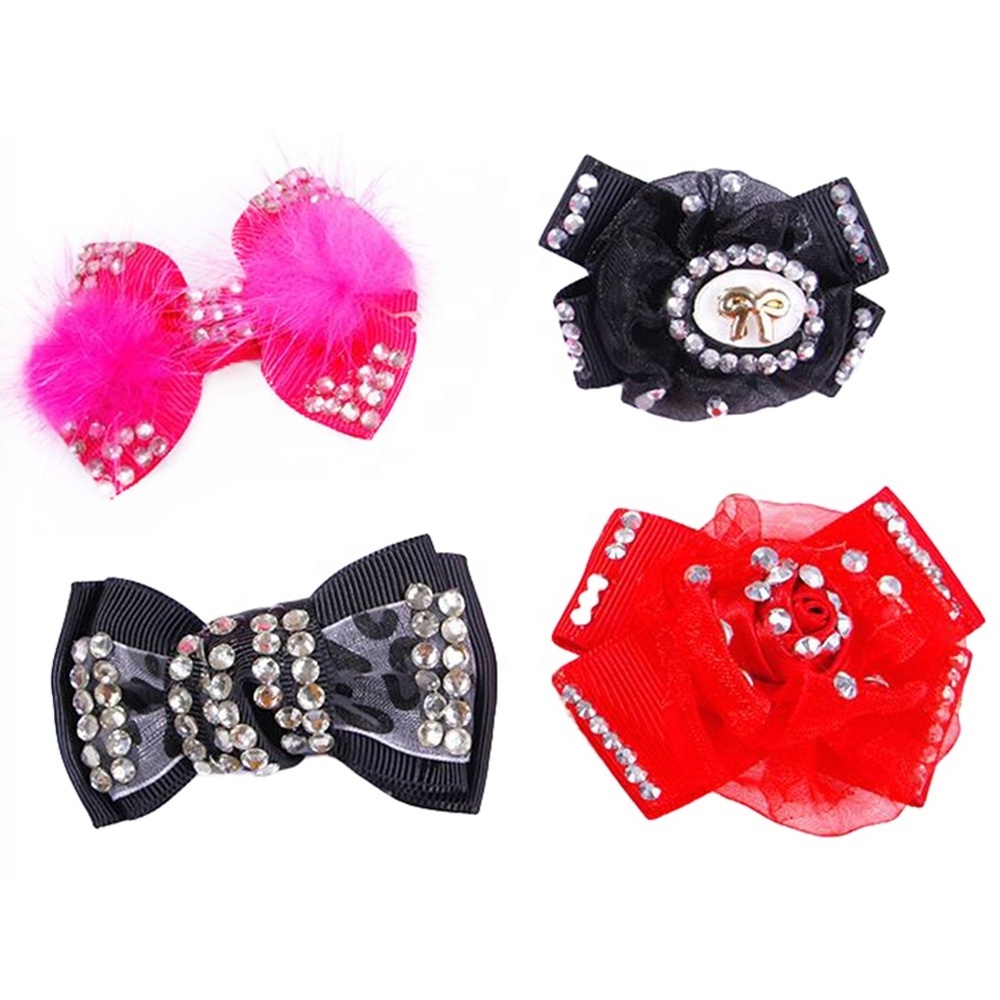 Bling bling Shining Pet Bowknot Accessories Princesses Dog Hair Clippers