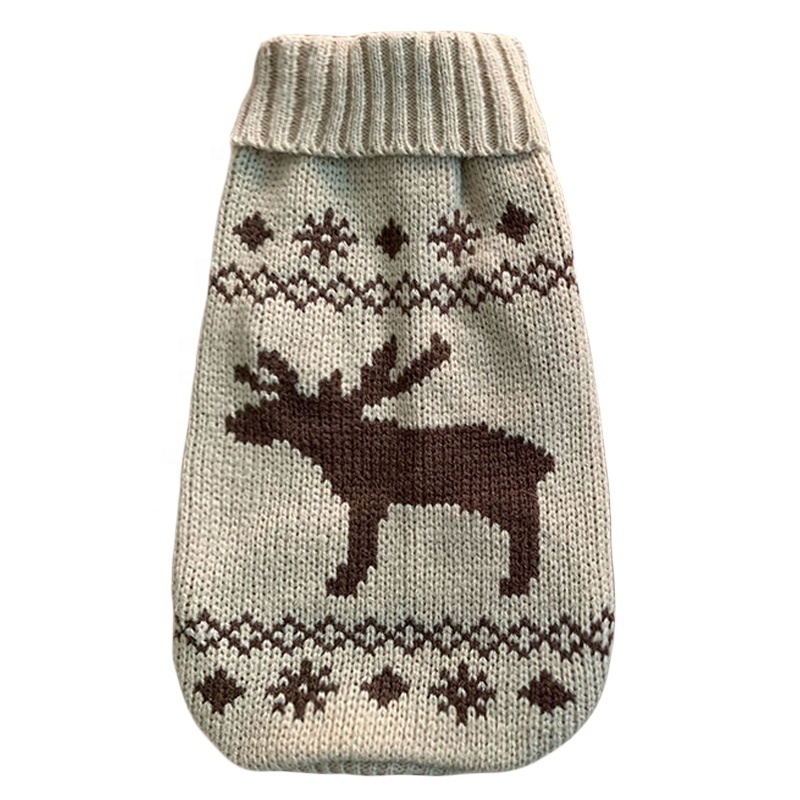 Christmas Reindeer Designer Dog Knitted Wool Jumper Sweater