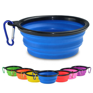 Eco Friendly High Quality Pure Solid Color Dog Silicone Outdoor Collapsible Bowl Cheap Dog Accessories Pet Feeder Bowls