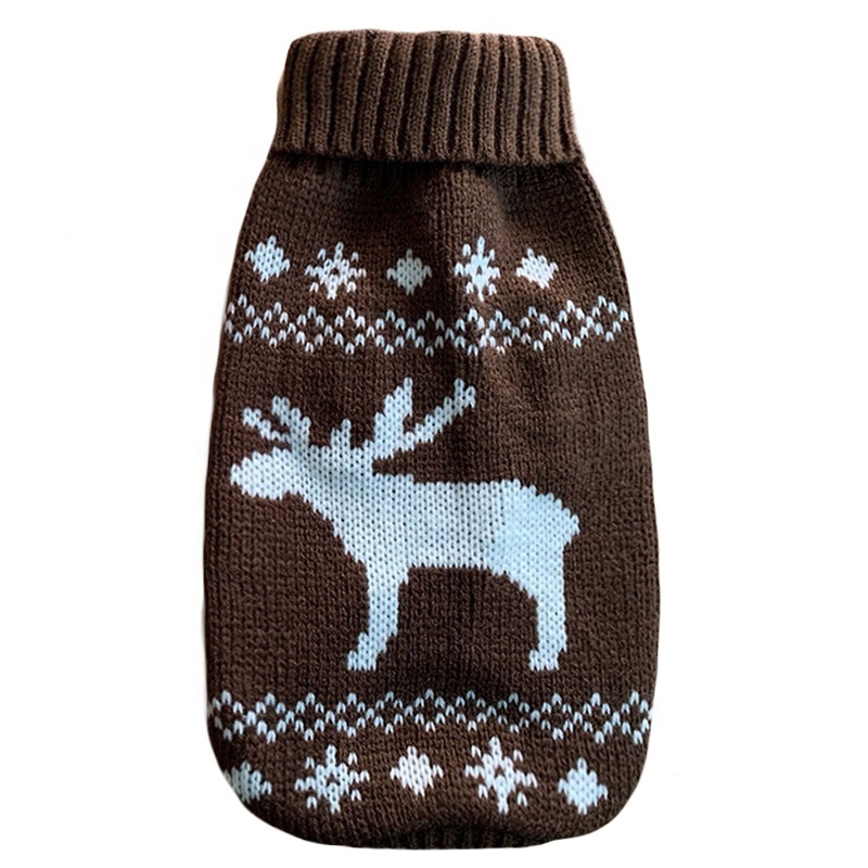 Christmas Reindeer Designer Dog Knitted Wool Jumper Sweater