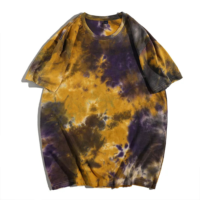 High Quality Acid Wash T-shirt Tye Dye T-shirts Custom Tie Shirts Man Bleached T Shirt 100% Cotton