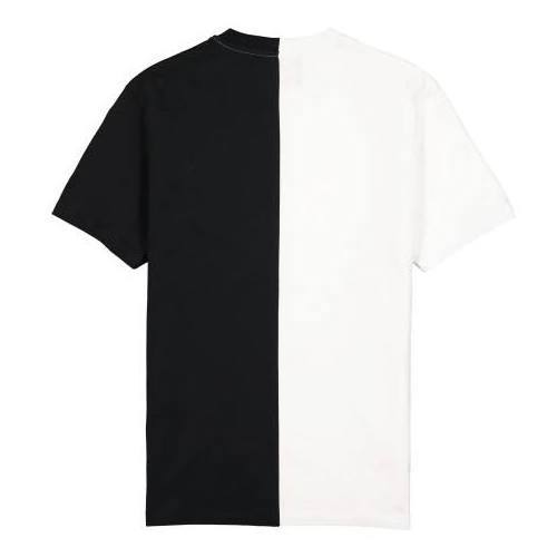 oversized Custom Mens Split Two Tone Color Half Black Half White T ShirtCotton customised T-Shirts Men's Plain t shirt for men