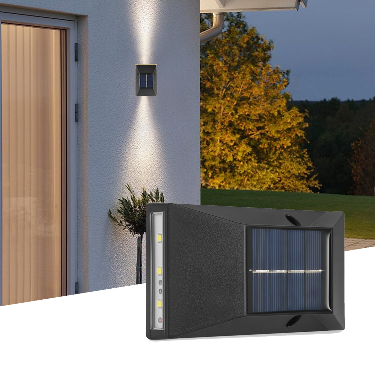 Customize Logo Outdoor Bracket Light Waterproof Decor Solar Led Outdoor Up Down Wall Light